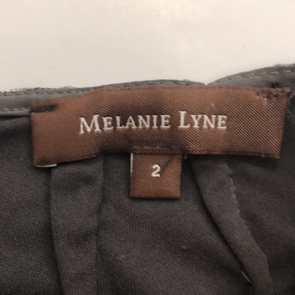 Melanie Lyne 2 Skirt Grey Lace Floral zipper Split hem Matching Top Excellent - Picture 5 of 8